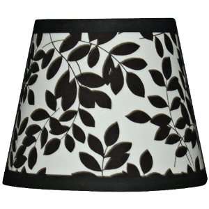  Black Leaves on White Lamp Shade 9x16x12 (Spider)