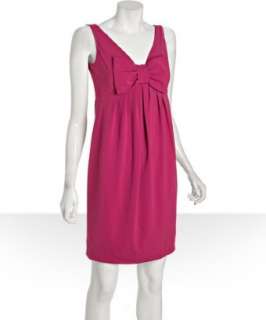 Moschino Cheap and Chic fuchsia woven bow v neck dress   up to 