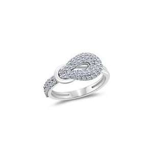  0.62 Cts Diamond Love Knot Ring in 14K White Gold 10.0 