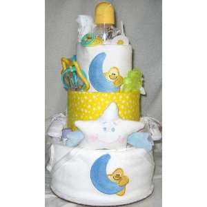  3 Tier Moon and Star Baby Diaper Cake Toys & Games