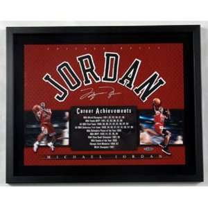 Michael Jordan Chicago Bulls Framed Autographed Career Achievement 