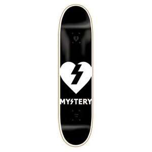  Mystery Heart Skateboard Deck Mini   7.125 Black/White 