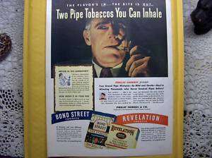 Vtg 1946 Ad Print Revelation Pipe Rich Tobacco Blend Tin Box Pack 
