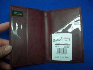 Buxton Burgundy Simple Passport Wallet Cover  NWT Leather  