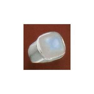   Ring, 15mm Soft Side Square Rainbow Moonstone Ring, 11/16 in Jewelry