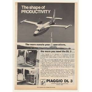  1982 Piaggio DL 3 Airplane Aircraft Print Ad (45957)