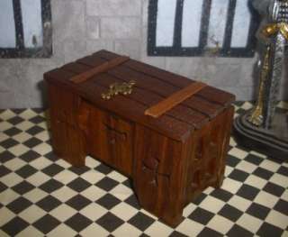   medieval pirate treasure CHEST COFFER BLANKET BOX walnut new  