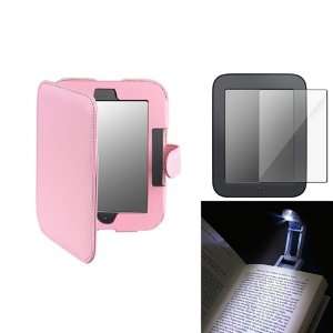  For Nook 2 Simple Touch Pink Leather Case+Screen LCD Cover 