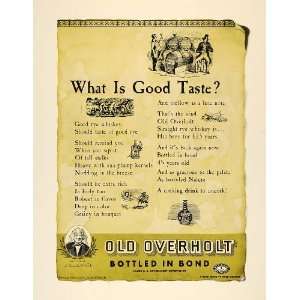  1935 Ad Old Overholt Straight Rye Whiskey Alcohol Drink 