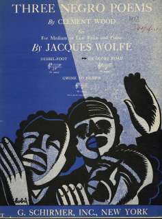 JACQUES WOLFE   THREE NEGRO POEMS   CLEMENT WOOD   1928  