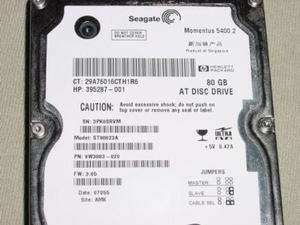 Seagate ST98823A 80gb 2.5 IDE Laptop Hard Drive 7330381831652  