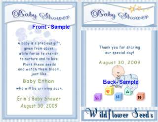 30 Baby Shower Seed Favors   Personalized   Baby Feet  