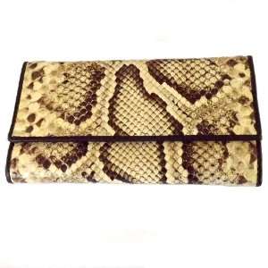100 % Genuine Snake Skin (Python) Ladys Tri Fold Clutch Wallet from 