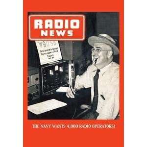 Vintage Art Radio News The Navy Wants 4,000 Radio Operators   07182 