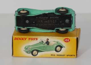 DINKY TOYS 102 MG MIDGET SPORTS CAR GREEN NMIB  