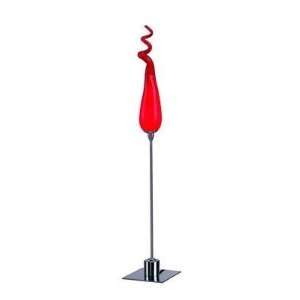  Spiral Table Lamp With Red Gloss Shade