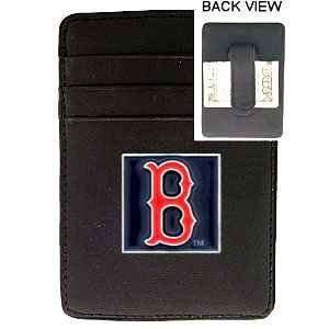  Boston Red Sox Leather Money Clip Cardholder w/ Logo 