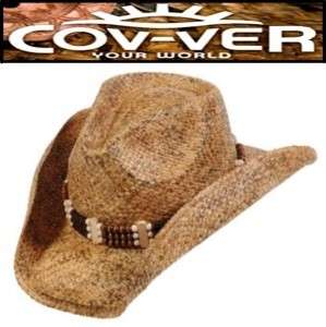 NEW Cov ver Raffia Straw Shapeable Western Cowboy Hat  
