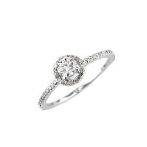  Ladies Diamond Engagement Ring in 14k White Gold. (TCW .55 