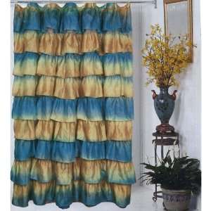   Umbery Ombre Stripe Crushed Voile Shower Curtain