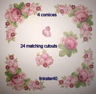 WAVERLY Spring Romance Cornice + CUTOUTS ROSE Wallpaper  