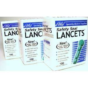  300 SMS Safety Seal Lancets 30G   3 Boxes of 100 Health 