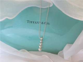 Tiffany & Co. Graduated 5 Bead Drop S/Silver Necklace  