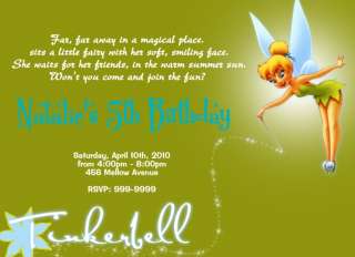 Tinkerbell Personalized Custom Birthday Invitation  