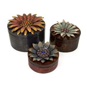  Blooming Foliage Storage Container Treasure Box   Set of 3 
