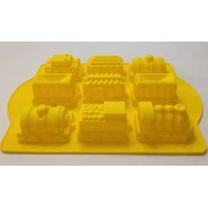    Polymerose 9 Cavity Silicone TRAIN Cake Mold: Kitchen & Dining