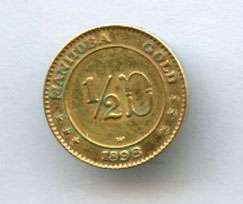 1898 $1/2 CANADA MANITOBA RARE HALF DOLLAR GOLD TOKEN / COIN ~UNC 