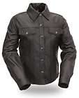 HOUSE OF HARLEY WOMENS LIGHT LEATHER SHIRT FIL133ES NEW