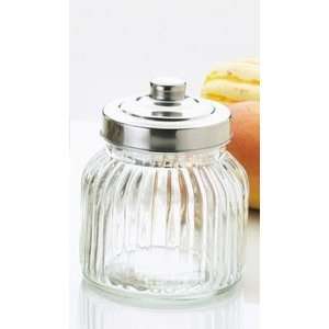 Glass Metal Twist Lid Kitchen Canister Storage Jar  