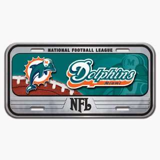    Miami Dolphins Domed Metal License Plate **