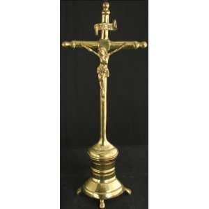   : Vintage French Brass Standing Crucifix Cross Jesus: Everything Else