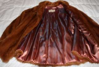Vtg Gorgeous Red Genuine Mink Fur Jacket Coat Made in Canada M L Size 