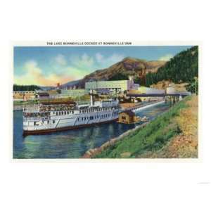   Steamer Docked at the Dam Premium Poster Print, 12x16: Home & Kitchen