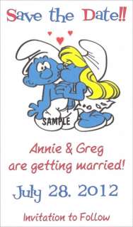   The Smurfs Save the Date Wedding Magnets Supplies Personalized Favors