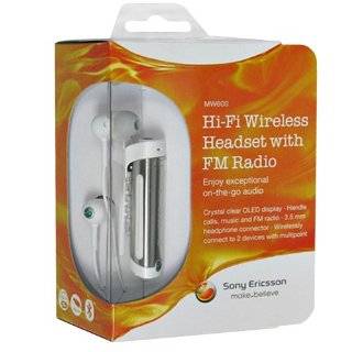 Sony Ericsson WHITE MW600 Hi Fi Wireless Headset with FM Radio for 