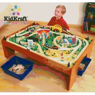  Kidkraft Busy Town Train Table with 145 Piece Train Set 