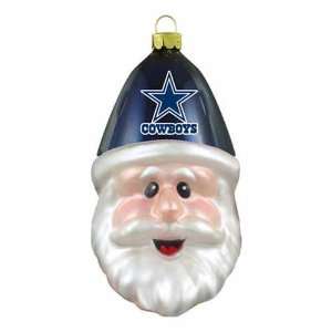  Dallas Cowboys Blown Glass Santa Cap Christmas Tree 