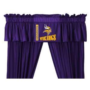  Minnesota Vikings Window Valance & 63in Drapes/Curtains 