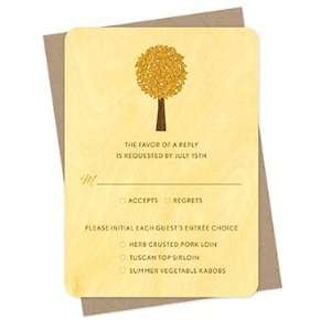  Elm Tree Reply Card   Real Wood Wedding Stationery Health 